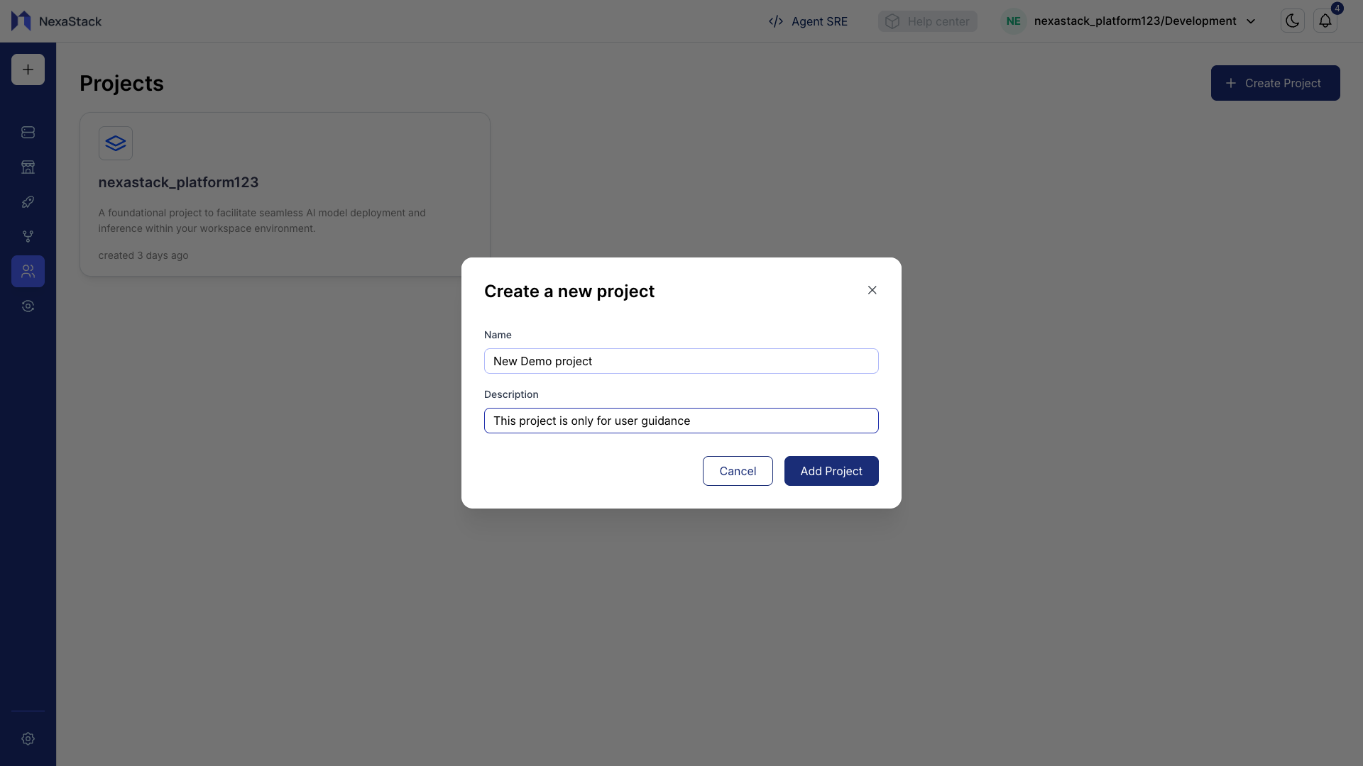 Create Project Modal