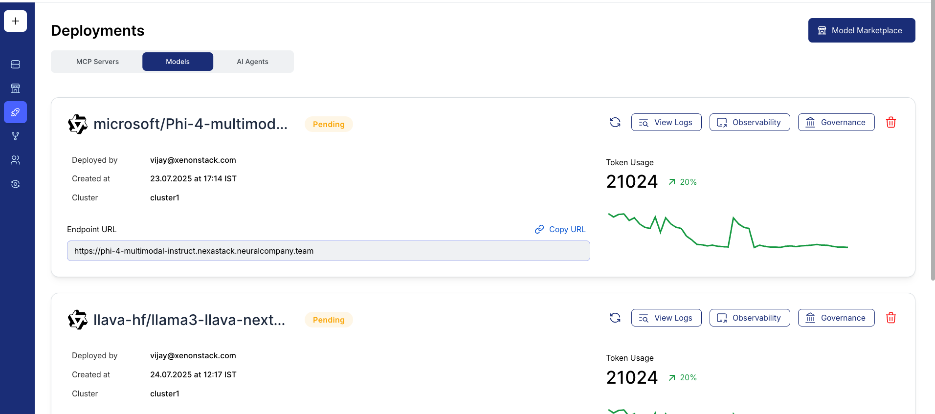 Deployment Status Screen