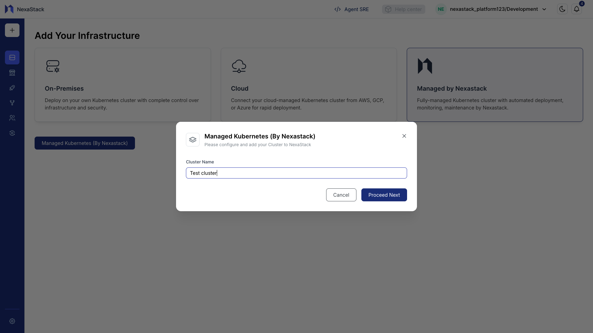 Managed Cluster Popup