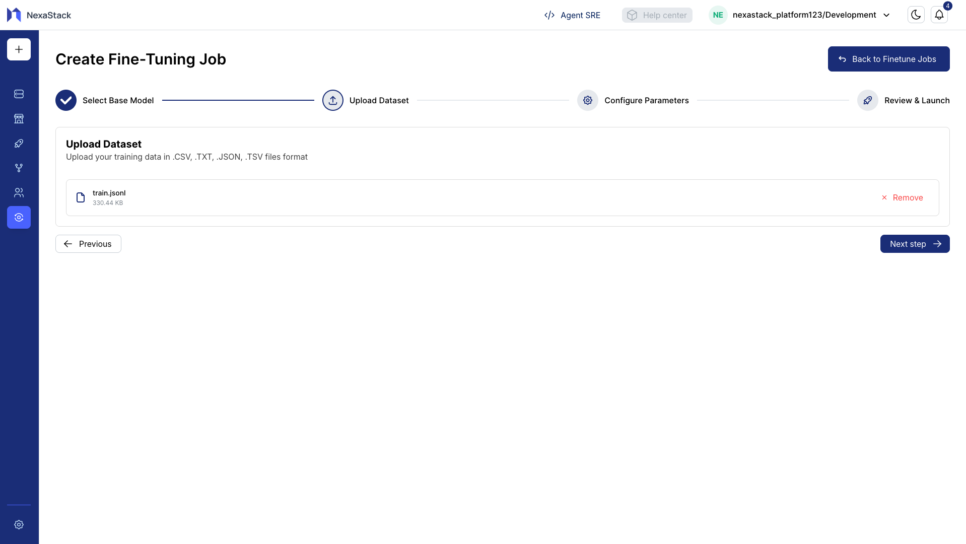 Upload Training Dataset