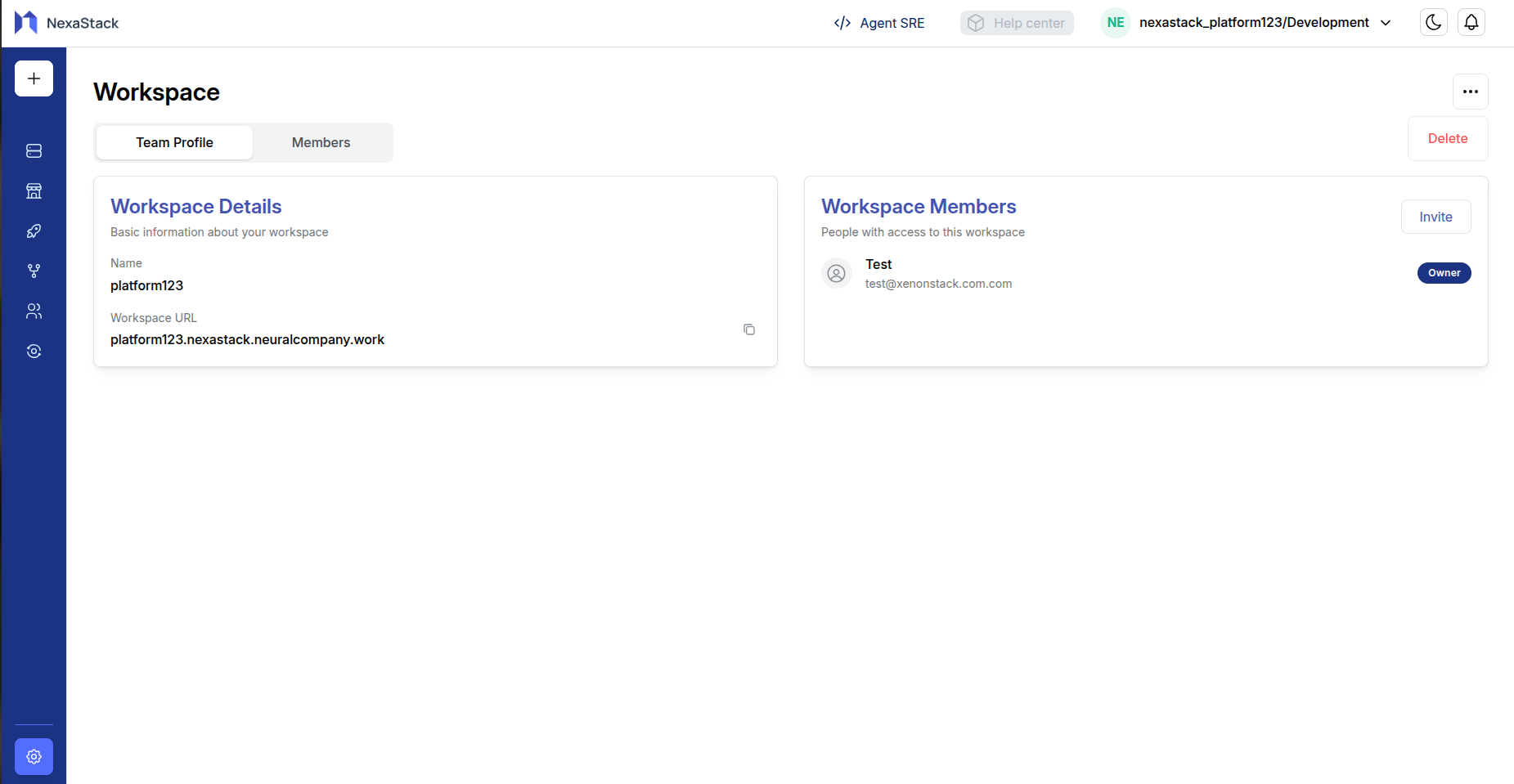 Workspace Details View